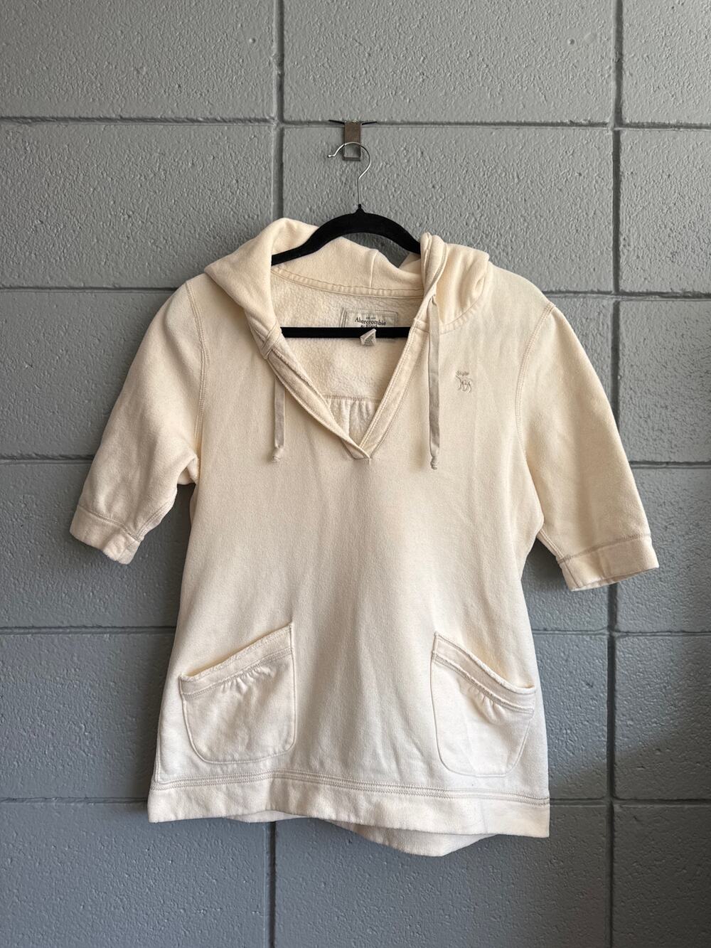 Vintage Y2k Abercrombie & Fitch Hooded Short Sleeve Tunic Top size XL